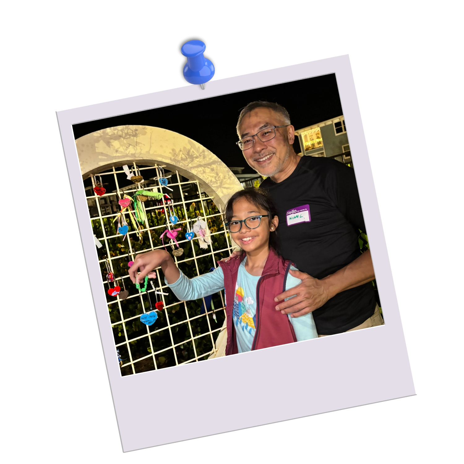 polaroid of father and daughter