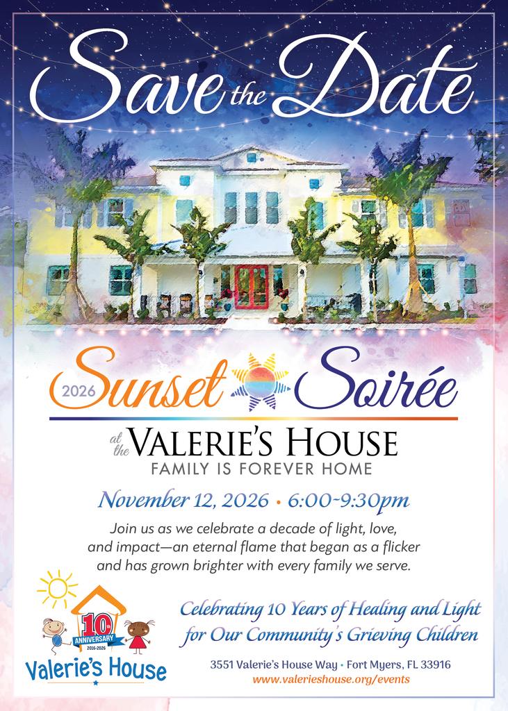 Save the Date for 2026 Sunset Soirée at Valerie’s House Family is Forever Home in Fort Myers on November 12