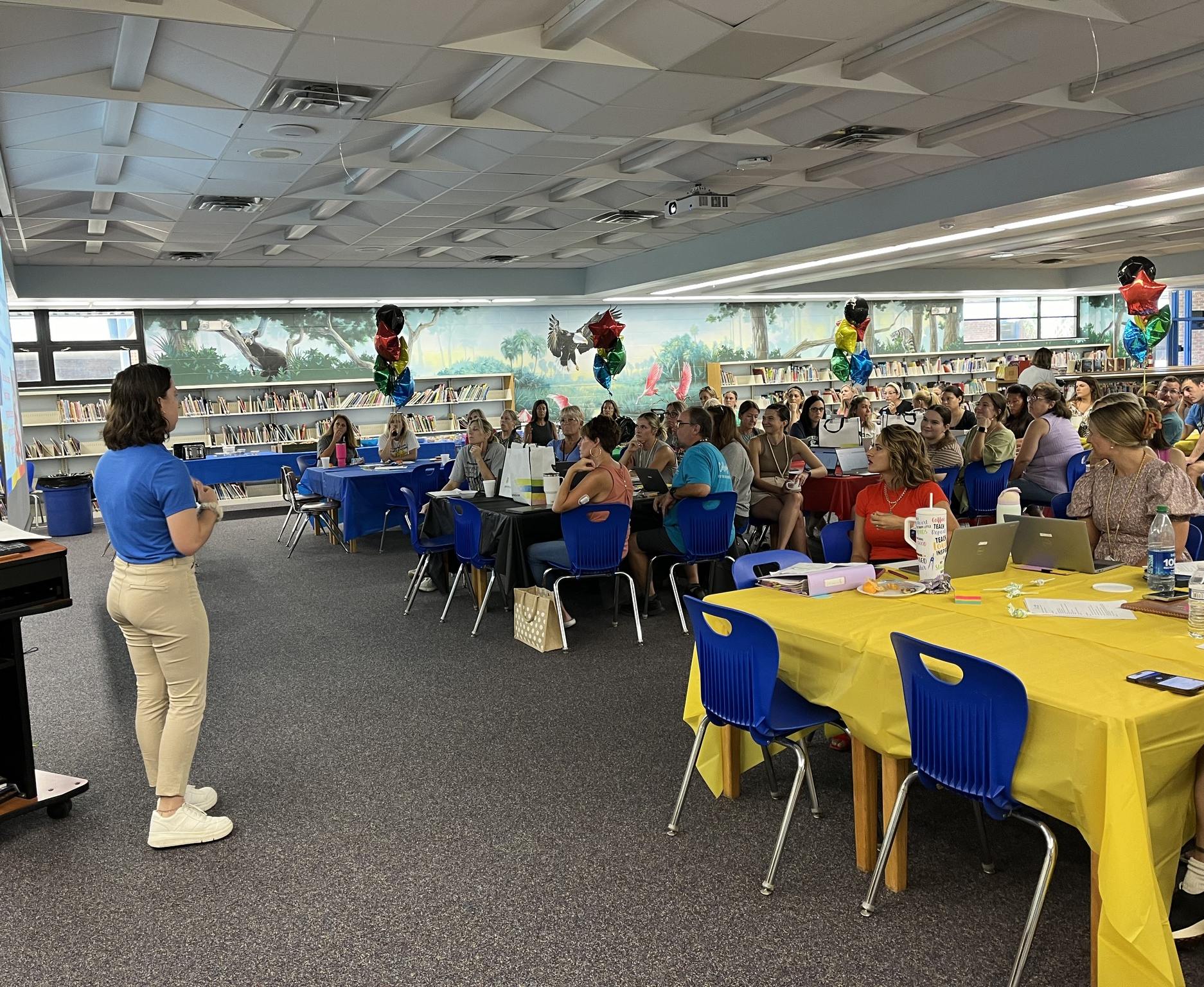Valerie’s House team member presenting to a schoolteachers and counselors in Southwest Florida